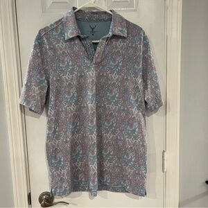 Age of Wisdom Nicoby Performance Print Short Sleeve Polo Size Large
